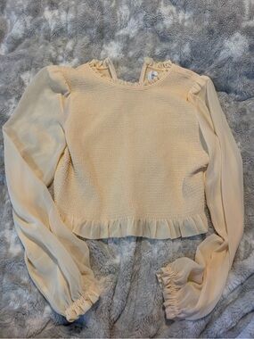 Wilfred Smocked Long Sleeve Blouse